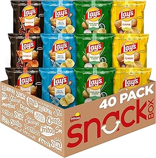 Lay's Potato Chips, 4 Flavor Variety Pack, 1 oz Single Serve Bags, (40 Pack)