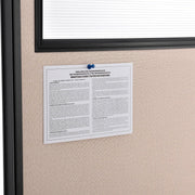 Office Partition Panel with Partial Window by Global Industrial – Alloy Steel, Tan, Model 694754WTN