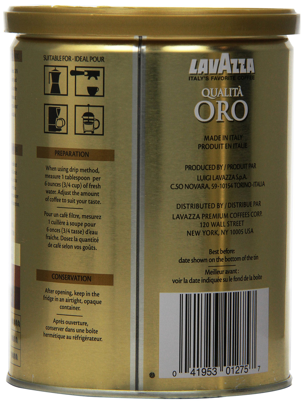 Lavazza Qualita Oro / 8.82 Ounce (Pack of 2) / 1 Ground Coffee