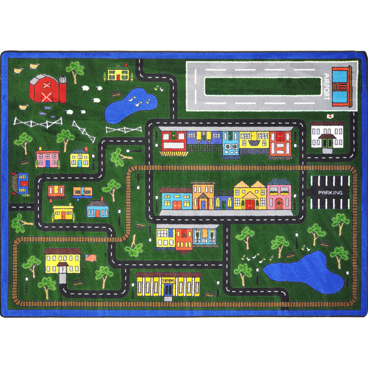 Tiny Town Rug by Joy Carpets – 5'4" x 7'8" (Rectangular), Nylon, Multi Color, Model 1414C-01