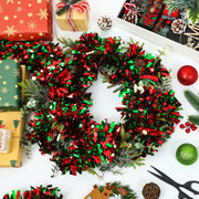 Commercial 50 Ft Christmas Tinsel Garland Red and Green Metallic Twist Garland Decoration Shiny Christmas Tree Hanging Garlands Ornament for Xmas Tree Home by Fairooth – 50 feet x 3.54 inch, Plastic, Colorful, Model Christmas Tinsel Garland-1