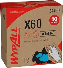 WypAll GeneralClean X60 Multi-Task Cleaning Cloths, 10 x 118 Towels (34790) | Pop-Up Box, White Towels, Strong & Light-Weight for General Cleaning Tasks