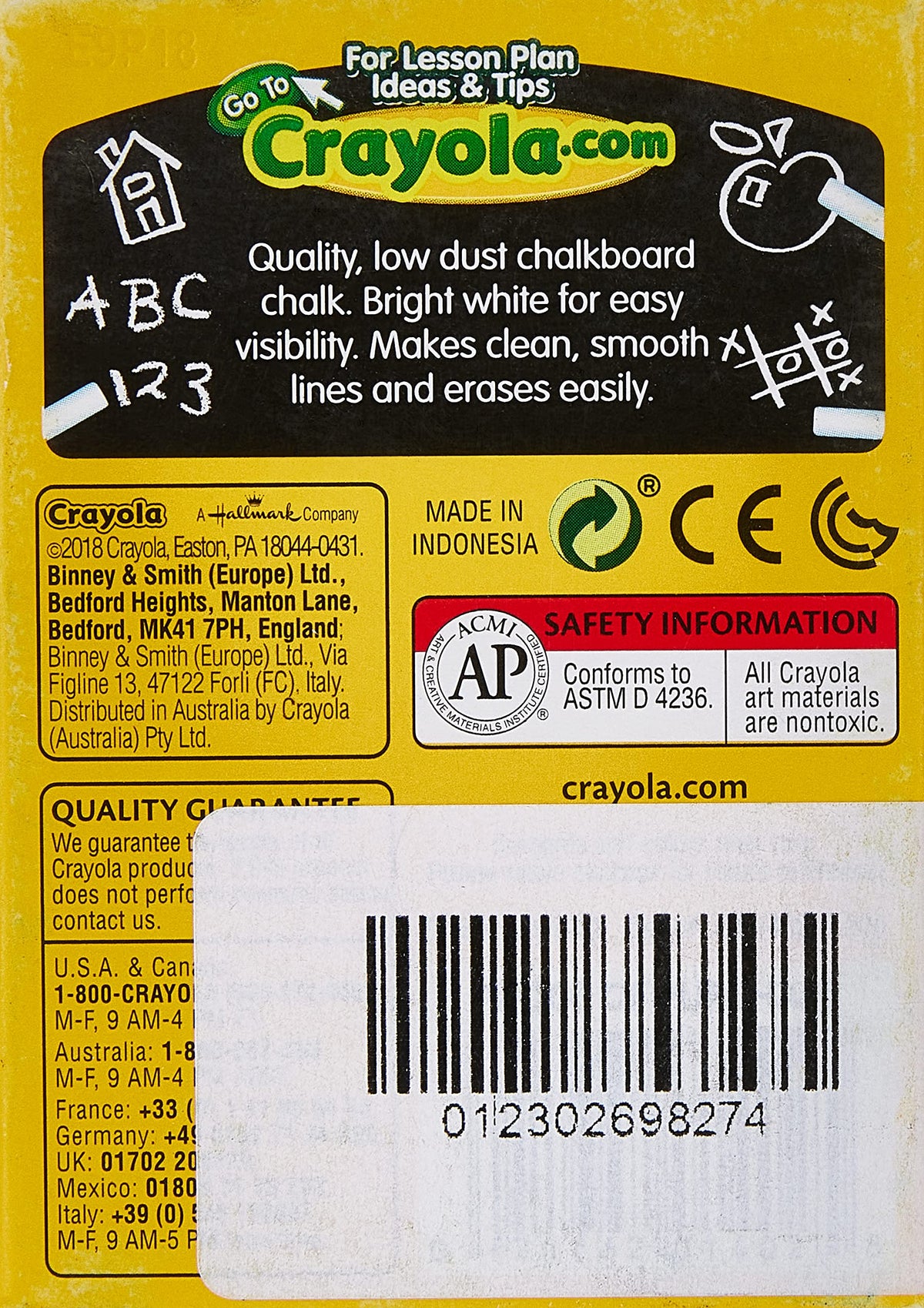 Chalk 12ct by Crayola – 12 Count (Pack of 1), Gypsum, White, Model 50-1402