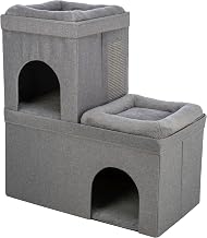 Trixie Crazy Cube Stackable Cat Condos, Gray, 2-Story