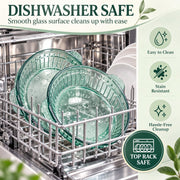 Mifoci Glass Pie Dish, 8 Inch Round Deep Plate with Handles, Green