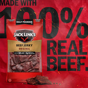 Beef Jerky Half Pounder - Original - 8 oz by Jack Link's – 8 Ounce (Pack of 1), Sweet & Hot, Model 10000008206