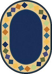 Joy Carpets Delightful Diamonds Rug, Multi, 3'10" x 5'4" Oval