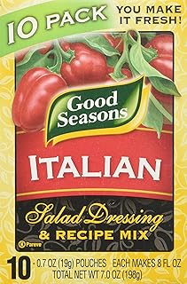Good Seasons Italian Salad Dressing & Recipe Mix 0.7oz, 10 Pouches, Total Net 7oz