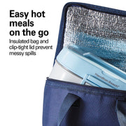 Hamilton Beach Stainless Steel 3 Compartment Tray, (Pack of 2) / Blue / Modern Lunch Boxes
