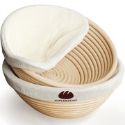 Superbaking Sourdough Banneton Proofing Basket, 9 Inch Round, Set of 2