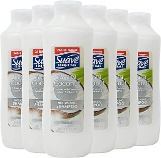 Suave Essentials Nourishing Shampoo for Dry Hair Tropical Coconut with Coconut Extract and Vitamin E for Hair 30 oz, Pack of 6