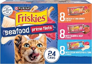 Purina Friskies Prime Filets Gravy Wet Cat Food Variety, (24) 5.5 oz Can