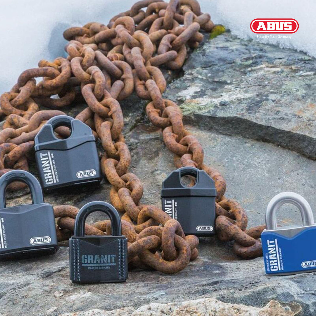 ABUS Keyed Alike / Body width: 2 29/64" Shackle diameter: 7/16" Shackle clearance: 1 3/64" / Black Keyed Padlocks