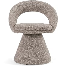 Wiles - Modern Grey Fabric Swivel Dining Chair