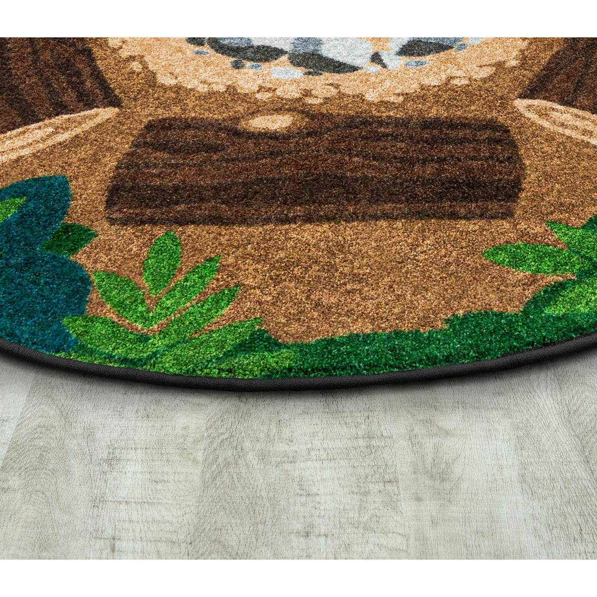Campfire Fun 5'4" Round Area Rug in Color Multi by Joy Carpets – 5'4" (Round), Nylon, Multi Color, Model 2015H