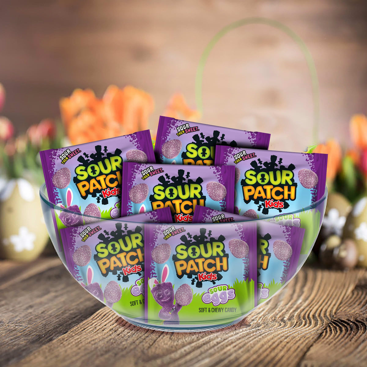 Sour Eggs Soft & Chewy Easter Candy by Sour Patch Kids – 18 Count (Pack of 2), Purple, Pack of 2