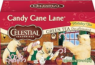 Celestial Seasonings Green Tea, Candy Cane Lane Decaf, 20 Count
