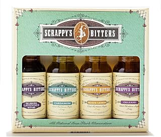 Scrappy's Bitters The New Classics Gift Set, 4 ct, 0.5oz (Lavender, Cardamom, Black Lemon, and Orleans) - Organic Ingredients, Finest Herbs & Zests, No Extracts, Artificial Flavors, Chemicals or Dyes | Lavender, Cardamom, Black Lemon, Orleans, Organic Ingredients, Finest Herbs & Zests, No Extracts, Artificial Flavors