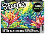 Sharpie Permanent Markers Limited Edition Set, Contains Fine Point Markers and Ultra-Fine Point Markers, 60 Count