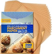 200 Ct Unbleached Parchment Paper Sheets by Stock Your Home – 9"x13", Paper, Pack of 200