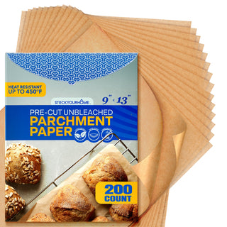 200 Ct Unbleached Parchment Paper Sheets by Stock Your Home – 9"x13", Paper, Pack of 200