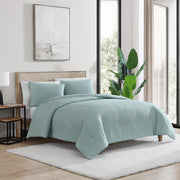 True Comfort Waffle Comforter Set by 1888 Mills – Full, Polyester, Aqua, Pack of 3, Model CS17839FLWFAEC