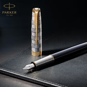 Sonnet Ballpoint Pen by Parker – 1 Count (Pack of 1), Sterling Silver Brass, Premium Silver, Model 2119796