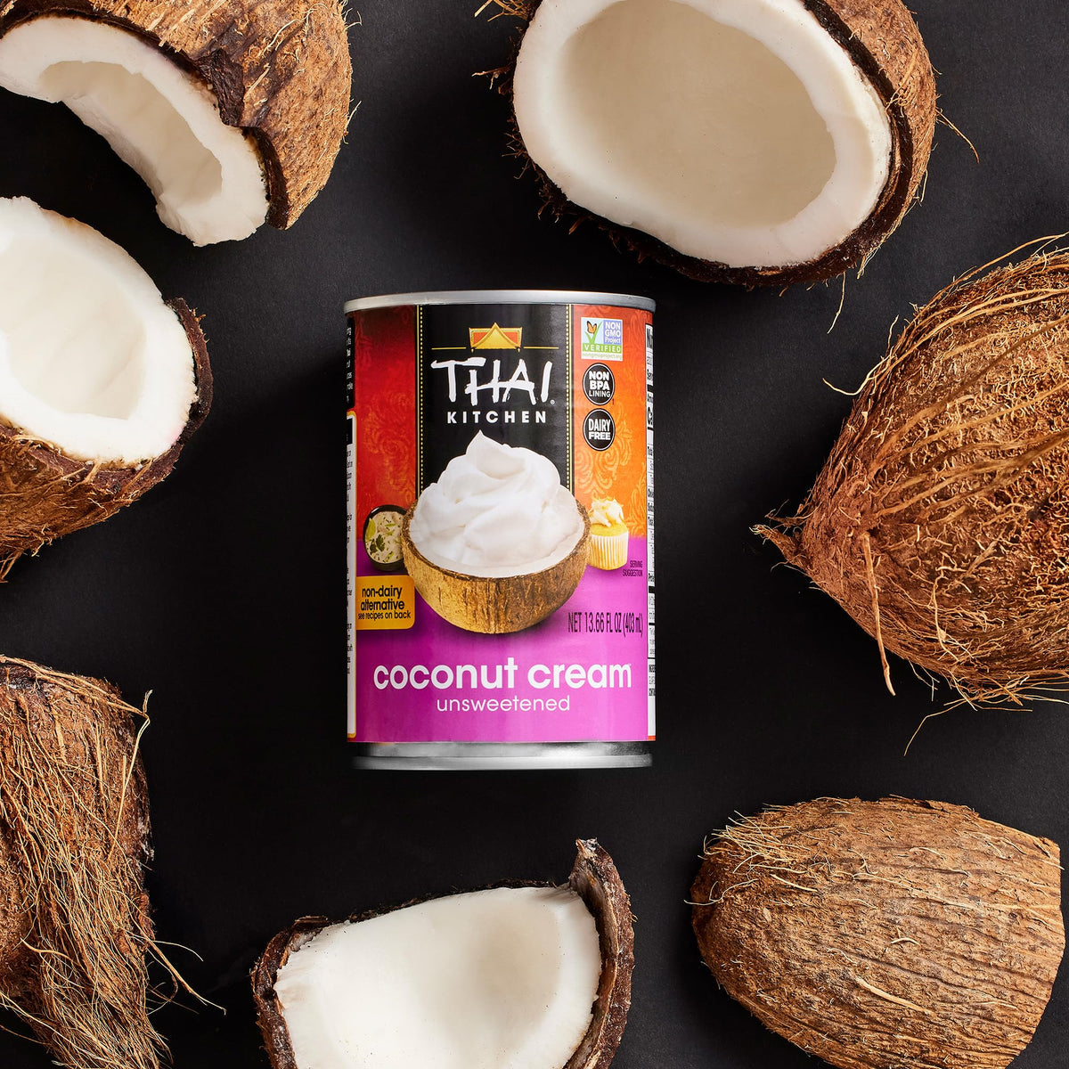 Unsweetened Coconut Cream by Thai Kitchen – 13.66 Fl Oz (Pack of 6), Stainless steel, Pack of 6, Model 737628010929