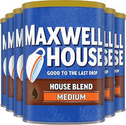 MAXWELL HOUSE House Blend Medium Roast Ground Coffee (6 ct Pack, 10.5 oz Canisters)