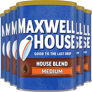 MAXWELL HOUSE House Blend Medium Roast Ground Coffee (6 ct Pack, 10.5 oz Canisters)