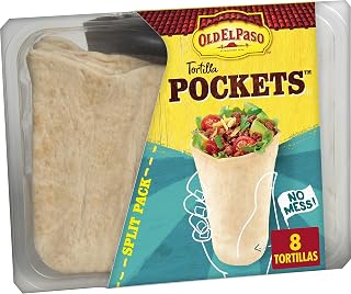 Old El Paso Flour Tortilla Pockets, Meal Prep, 8.4 oz, 8 Ct (Pack of 5)