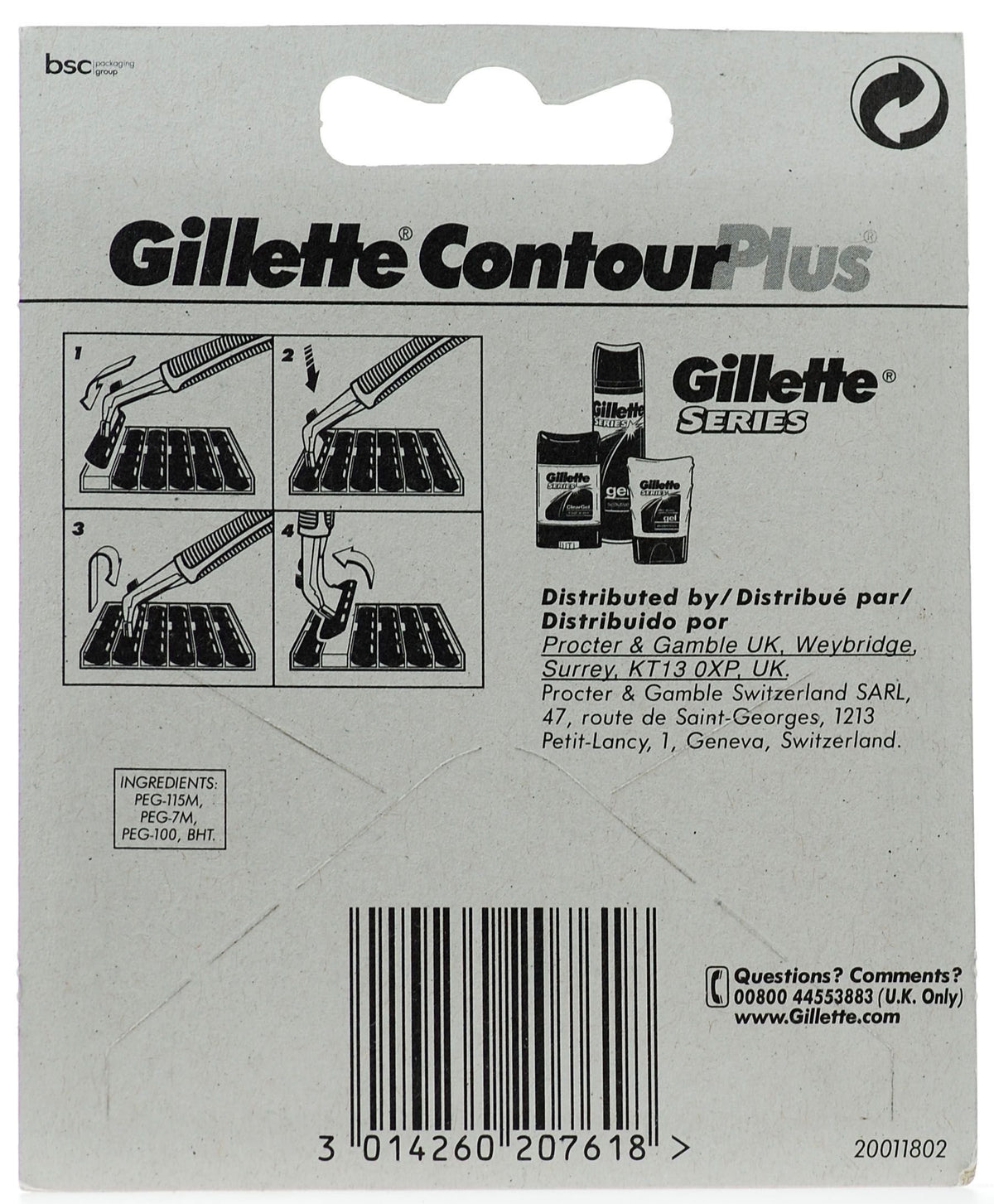 Original Contour Plus Cartridges - 10 Pack by Gillette – 1 Count (Pack of 10), Pack of 2, Model 5841821207