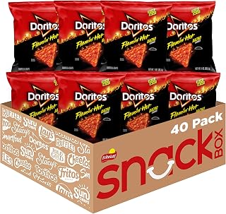 Doritos Flavored Tortilla Chips, Flamin' Hot Nacho, 1 Ounce (Pack of 40)