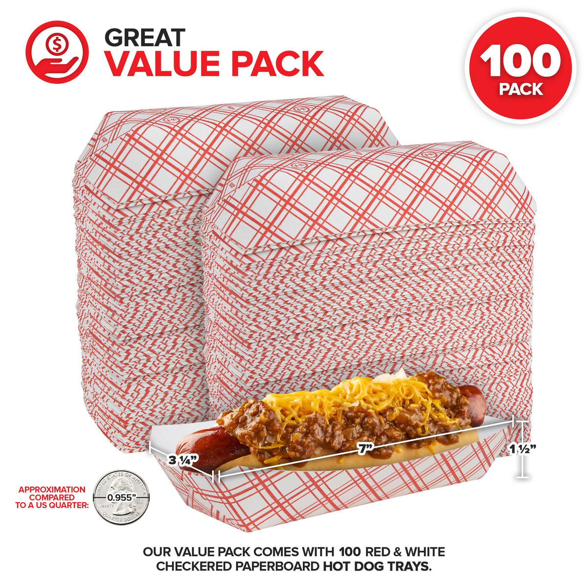 Stock Your Home 100 / 100 Count / Red Serving Trays