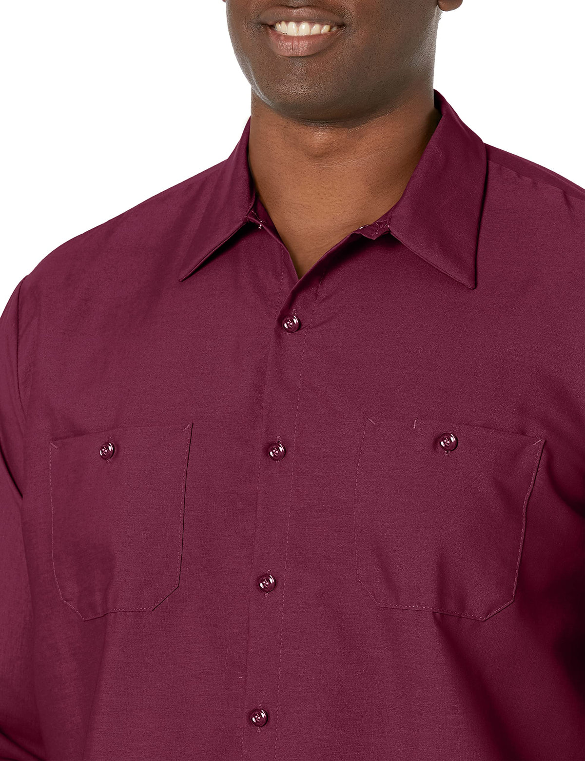Long Sleeve Industrial Solid Work Shirt Burgundy Small - 5 Pack by Red Kap – Burgundy, Pack of 5, Model SP14