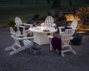 ® Classic Folding Adirondack 6-Piece Conversation Set with Fire Pit Table (Lime) by Polywood – Onesize, Concrete, Lime, Pack of 6