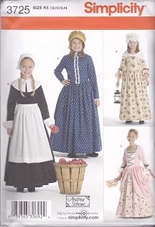 Simplicity Historical Dresses Sewing Pattern Costumes for Girls by Andrea Schewe, Sizes 7-14