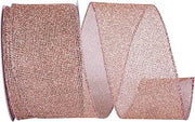 Reliant Ribbon Rose Gold Micro Mesh Wired Edge Ribbon, 2-1/2 Inch X 20 Yards, Rose Gold