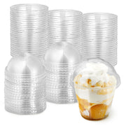 9 oz Clear Plastic Dessert Cups with Lids (Set of 50) Small Disposable Parfait Cup by Stock Your Home – 9 Ounce, Plastic, Transparent, Pack of 50, Model 1620
