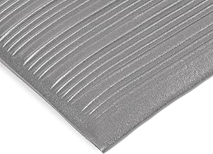 Notrax T42 Standard PVC Safety/Anti-Fatigue Comfort Rest Ribbed Foam, for Dry Areas, 27" Width x 36" Length x 3/8" Thickness, Silver