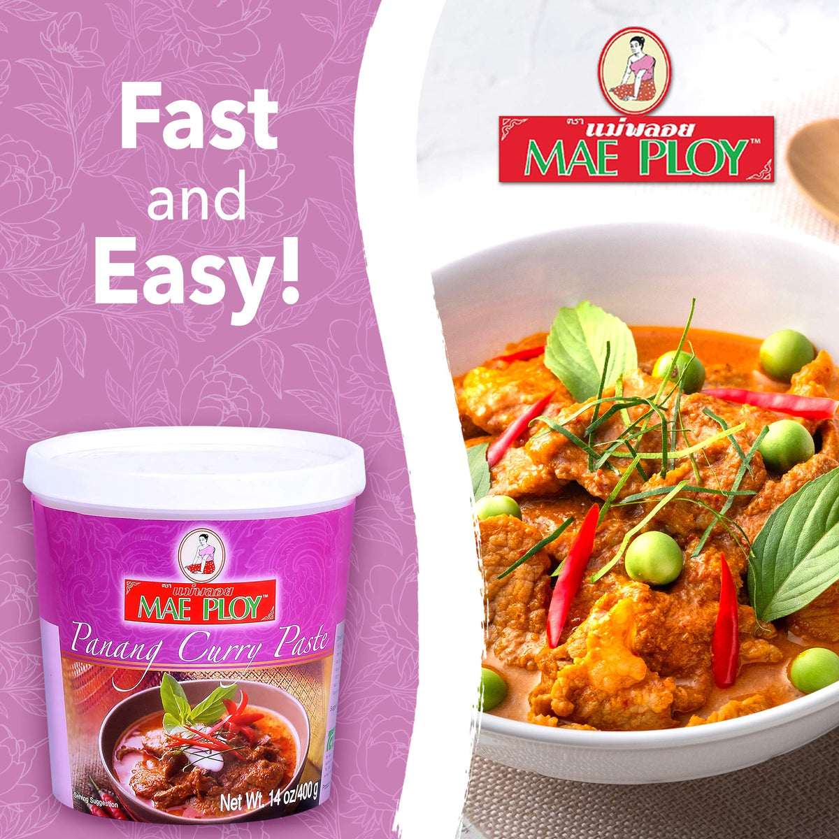 Mae Ploy Panang Curry Paste / 14 Ounce (Pack of 1) / 1 Curry Sauce