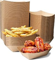 [250 Pack] Medium Disposable Brown Kraft Paper Food Trays by Stock Your Home – 1 lb, Paperboard, Kraft Brown, Pack of 250, Model 2160