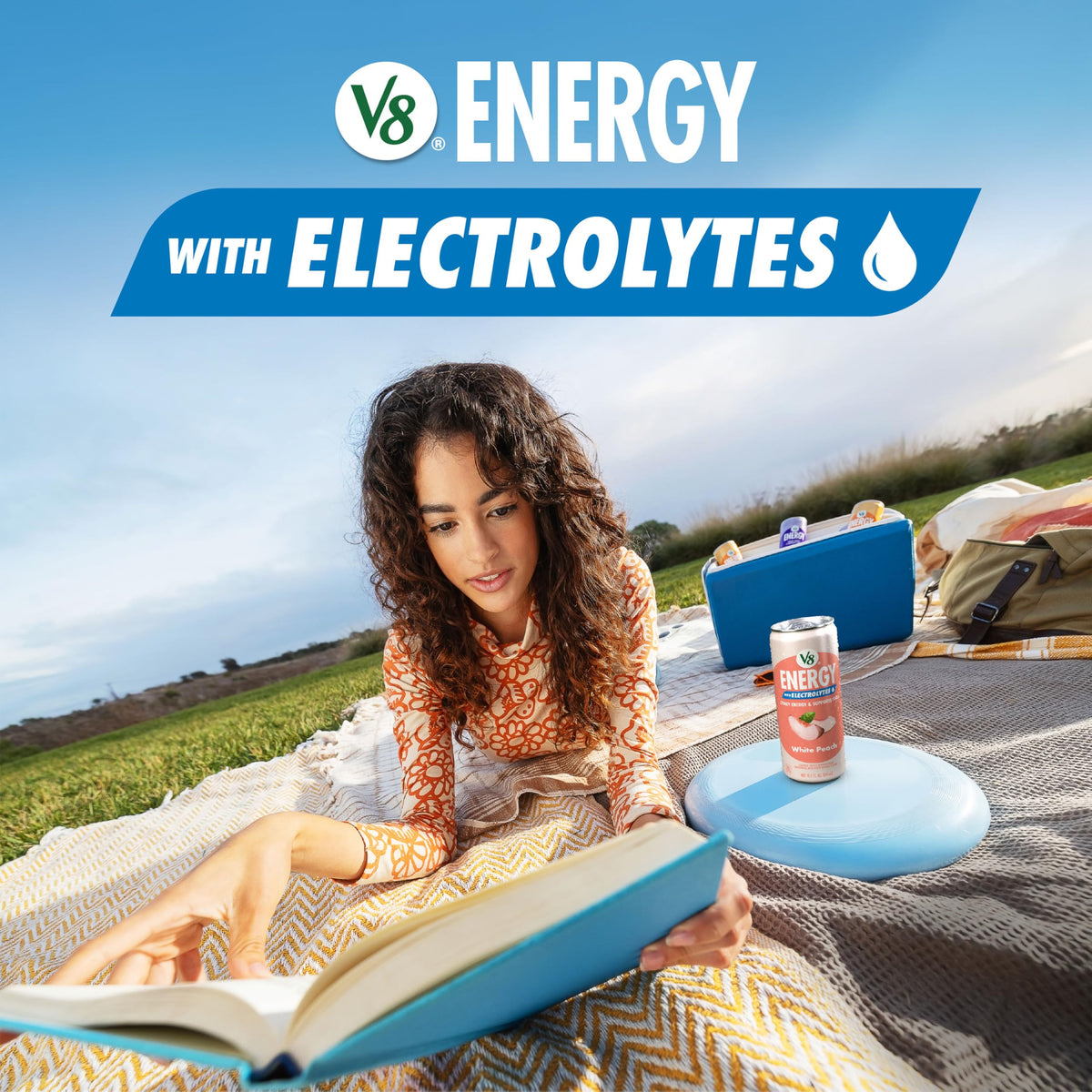 Energy White Peach with Electrolytes Beverage by V8 – Pack of 6 (8 Fl Oz), Model 200000029746