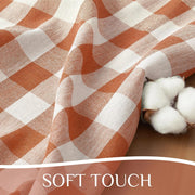 Softalker Gingham Tablecloth with Fringe, Orange Plaid, 55 x 84 Inch