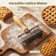 Chistylr Lattice Roller Cutter, Stainless Steel Pastry Tool, Silver