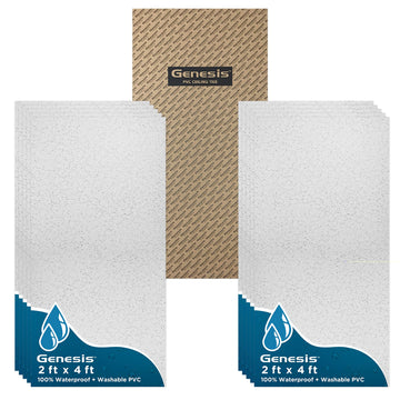 Printed Pro PVC Ceiling Tiles (10 Pack) by Genesis – 10 Pack, Vinyl, Printed Pro, Pack of 10, Model 746-00B872971