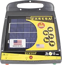 Zareba Solar Powered Low Impedance Electric Fence Charger, 15 Mile Solar Powered Electric Fence Energizer, Contain Animals, Keep Out Predators - ESP15M-Z