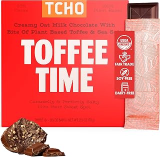 TCHO Organic Toffee Time Plant-based Oat Milk Chocolate, 2.47 Ounce