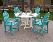 ® Classic Adirondack Dining Set by Polywood – High Density Polyethylene, Lemon / White, Pack of 5, Model PWS114-1-10371