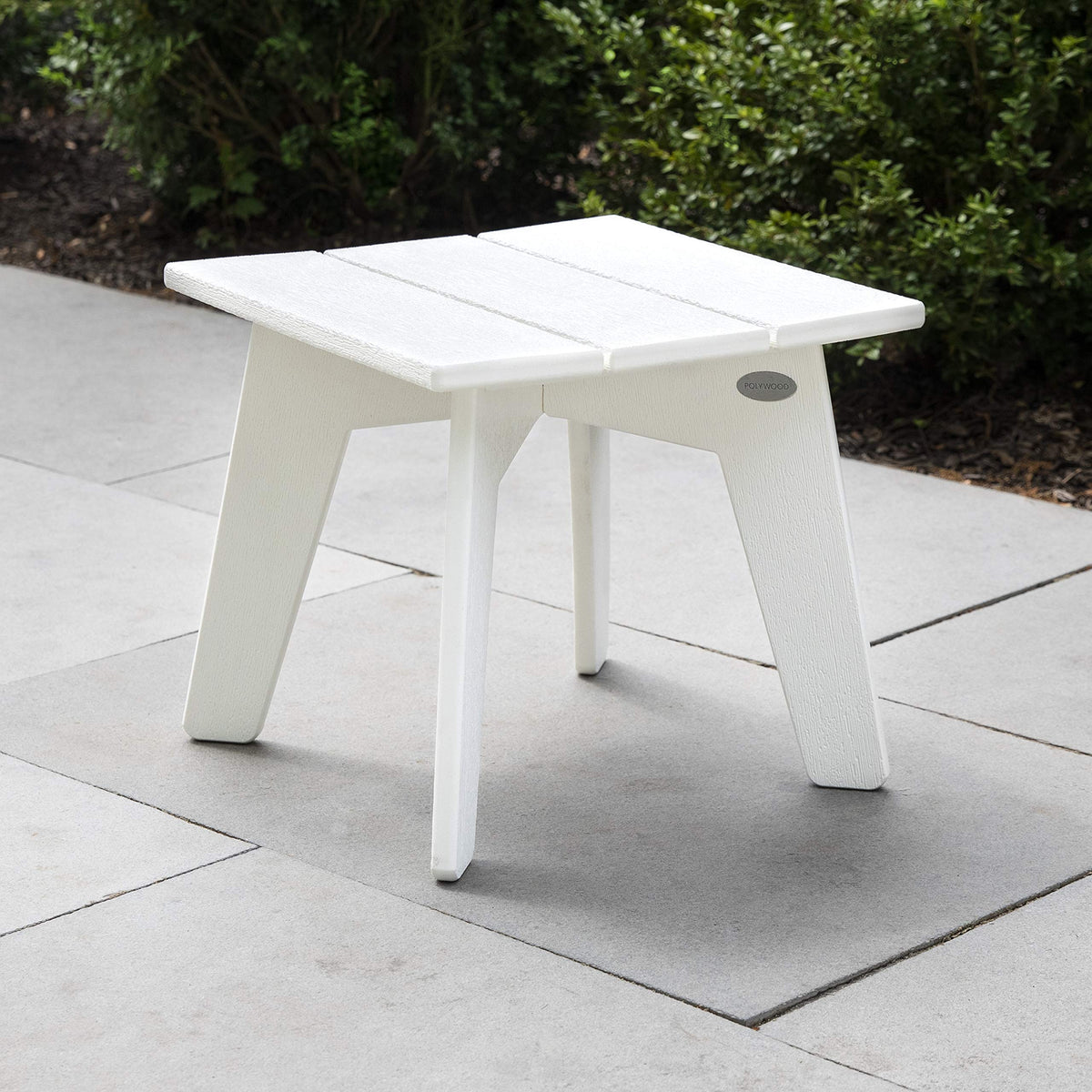 ® Riviera Side Table by Polywood – 16.75 x 16.75 x 15 inches, High Density Polyethylene, Slate Grey, Model CTMX17GY